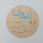 Houten mijlpaalkaart 'Hello World' kleur - Studio Blooming